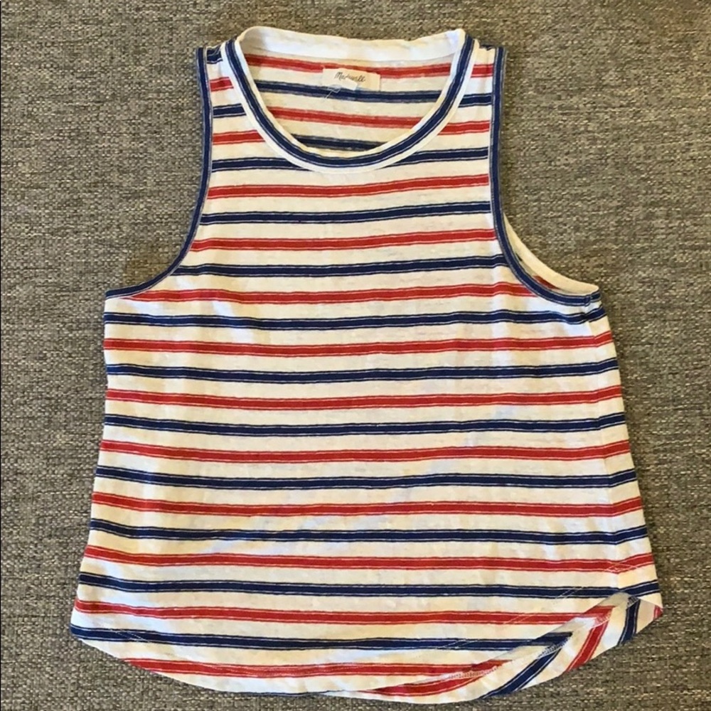Madewell Red, White, & Blue Striped Tank